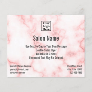 Salon Ihr Logo hier auf eleganten Imitaten Rosa Ma Flyer
