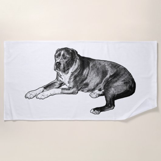 Salon im Comic Style - Halftone Dog Handtuch (Vorderseite)
