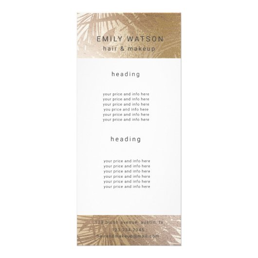 Salon-Imitat-Folie tropische Rackkarten Werbekarte (Vorne)