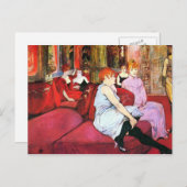 Salon in der Rue de Moulins von Toulouse-Lautrec Postkarte (Vorne/Hinten)