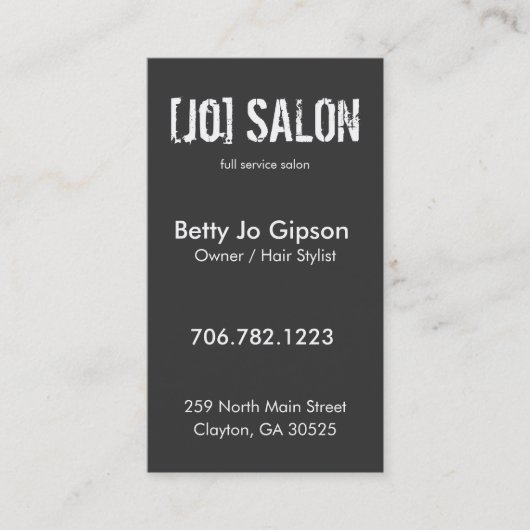 Salon-Inhaber-Stylist Visitenkarte (Vorderseite)