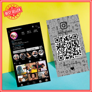 Salon Instagram Gray QR-Code für soziale Medien Visitenkarte