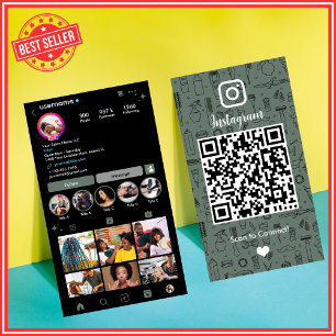 Salon Instagram Sage Green   Social Media QR-Code Visitenkarte