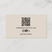 Salon Klein Beige Geschäft Punch Karte QR-Code (Rückseite)