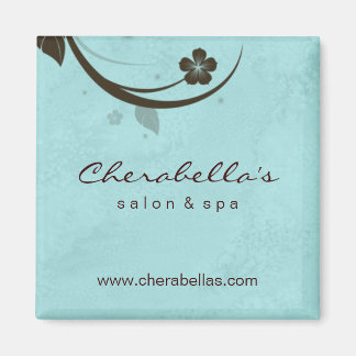 Salon Kühlschrankmagnet Wellness-Center Blumenblau