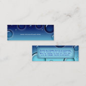 Salon-Lesezeichen-Wellness-Center sprudelt Blau Mini Visitenkarte (Vorne/Hinten)