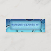 Salon-Lesezeichen-Wellness-Center sprudelt Blau Mini Visitenkarte (Rückseite)