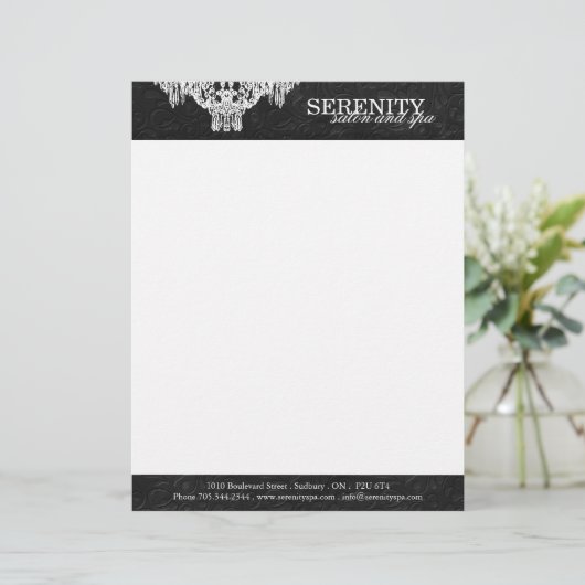 Salon-Leuchter-Briefkopf Briefbogen (Stehend Vorderseite)