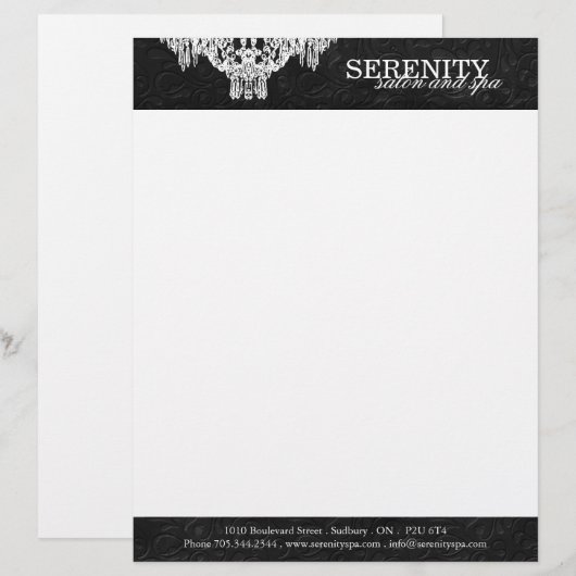 Salon-Leuchter-Briefkopf Briefbogen (Vorne/Hinten)