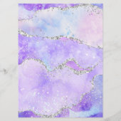 Salon lila Silbertablette Glitzer Preiskarte Menükarte (Rückseite)