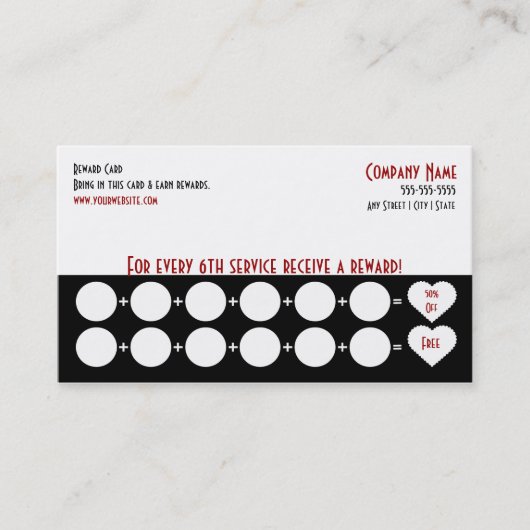 Salon-Loyalitäts-Visitenkarte-Lochkarte Treuekarte (Vorderseite)