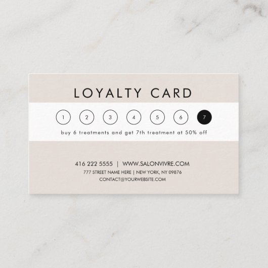 Salon Loyalty Cards Visitenkarte (Rückseite)