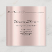 Salon Makeup Artist Termin Karte Rosa Glitzer (Rückseite)