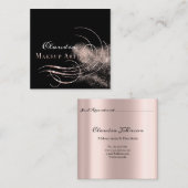 Salon Makeup Artist Termin Karte Rosa Glitzer (Vorne/Hinten)