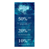 Salon Marketing Cards Blue Grunge Blumen Werbekarte (Vorne)