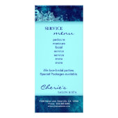 Salon Marketing Cards Blue Grunge Blumen Werbekarte (Hinten)