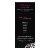 Salon Marketing Cards Damask Pink Floral Werbekarte (Hinten)