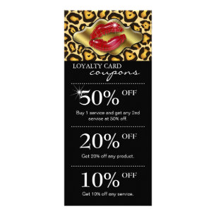 Salon Marketing Cards Leopard Rote Glossen-Lippen Werbekarte
