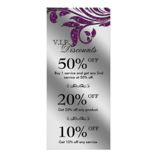Salon Marketing Cards Schmuck Sparkle Lila Werbekarte