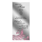Salon Marketing Cards Schmuck Sparkle Pink Silver Werbekarte (Hinten)