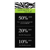 Salon Marketing Cards Zebra Lime Green Black Werbekarte (Vorne)