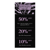 Salon-Marketing kardiert lila Zebra Werbekarte (Vorne)