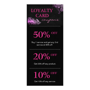 Salon-Marketing kardiert rosa Blumen Werbekarte