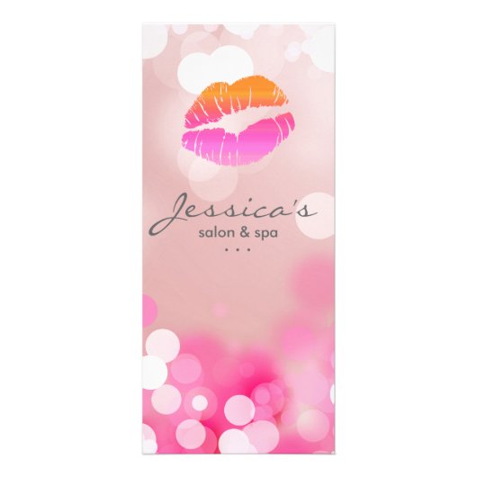 Salon Marketing Karten Makeup Rosa Lippen & Lichte (Vorne)