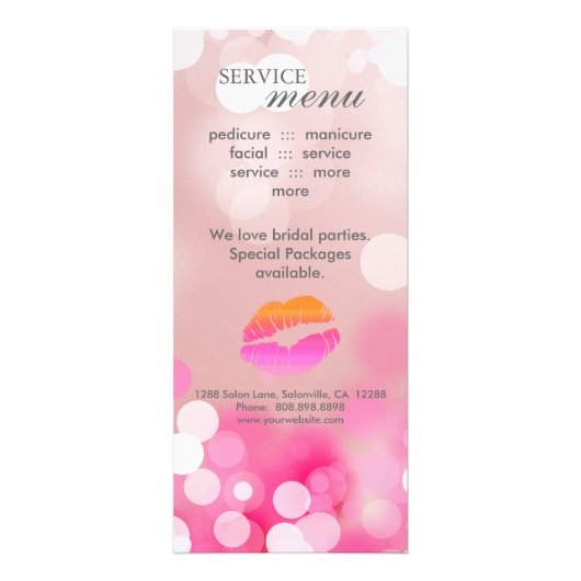 Salon Marketing Karten Makeup Rosa Lippen & Lichte (Hinten)