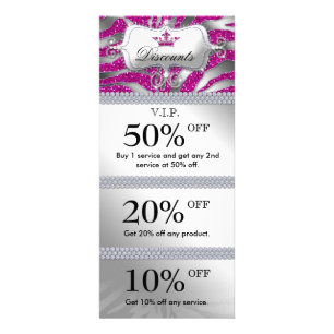 Salon-Marketings-Karten-Schmuck-Kronen-Schein-Rosa Werbekarte