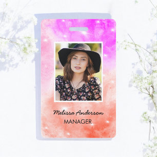 Salon-Mitarbeiter-ID Peach Purple Ausweis