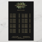 Salon Modern Botanik Schwarz Grün Schwarz Flyer (Hinten)