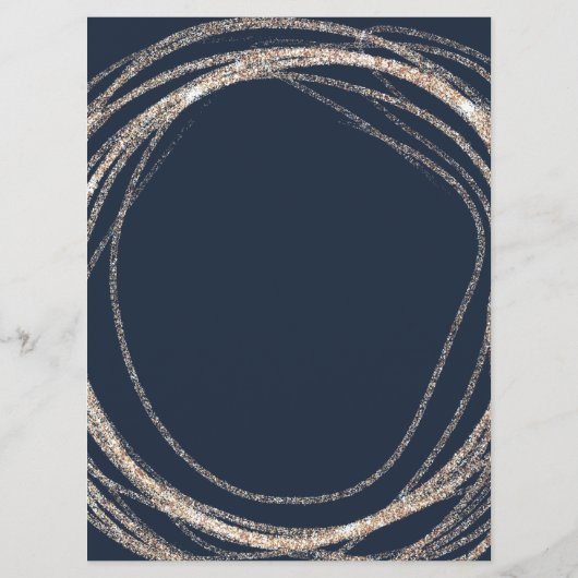 Salon moderne Imitate Gold abstrakte elegante Prei Menükarte (Rückseite)
