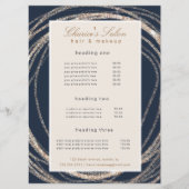 Salon moderne Imitate Gold abstrakte elegante Prei Menükarte (Vorderseite)