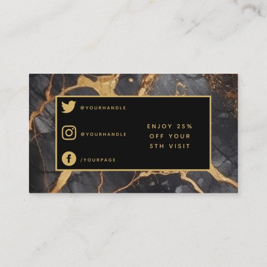 Salon moderne Luxus-Gold-Marmor-Treuekarte Treuekarte (Rückseite)