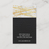 Salon Monogram Marble Trim Cheetah und Leder Visitenkarte (Rückseite)