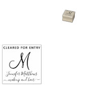 Salon Monogramm COVID Temperatur frei Zutritt Gummistempel (Stempel)