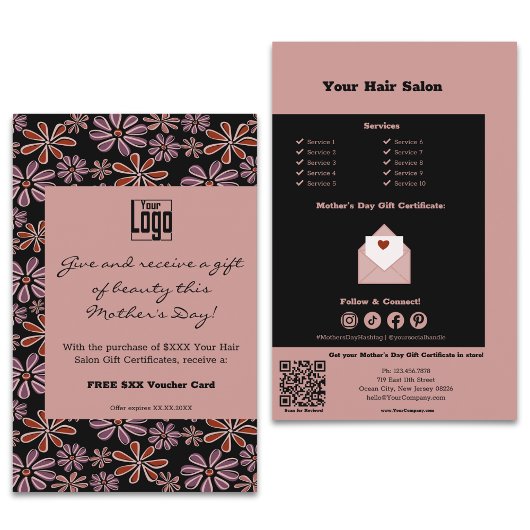 Salon Muttertags-Geschenkgutschein-Aktion Flyer