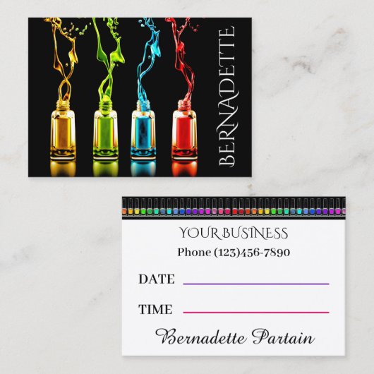 Salon - Nageltechniker - Anstellungskarte Visitenkarte (Vorne/Hinten)