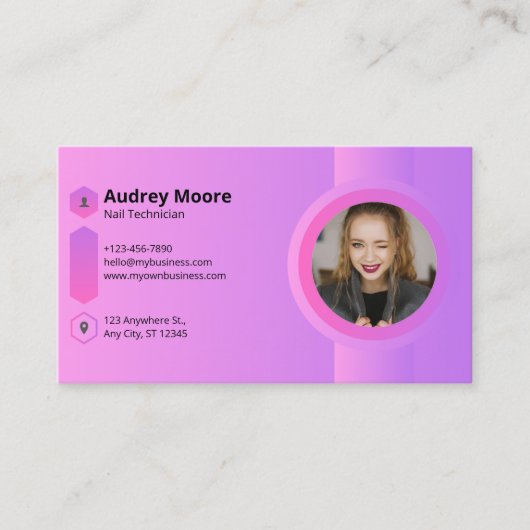 Salon Nail Techniker Visitenkarte (Vorderseite)