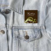 Salon Name Tag Taste Brooch lila grüne Wirbel Button (Beispiel)