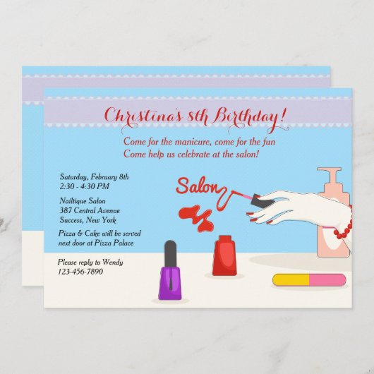 Salon-Party Einladung (Vorne/Hinten)