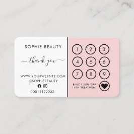 Salon Pink Monogram Beauty Business Loyalty Card Treuekarte