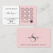 Salon Pink Monogram Beauty Business Loyalty Card Treuekarte (Vorne/Hinten)