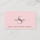 Salon Pink Monogram Beauty Business Loyalty Card Treuekarte (Rückseite)
