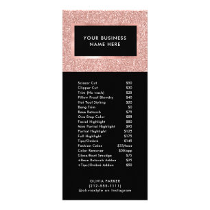 Salon-Preisliste-Service des Werbekarte