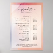 Salon Price List Poster (Vorne)
