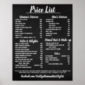 Salon Price LIst Poster (Vorne)