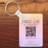 Salon QR Code Modern Schlüsselanhänger (Vorderseite)