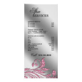 Salon Rack Card Schmuck Leaf Blumenrosa Sparkle Werbekarte (Hinten)